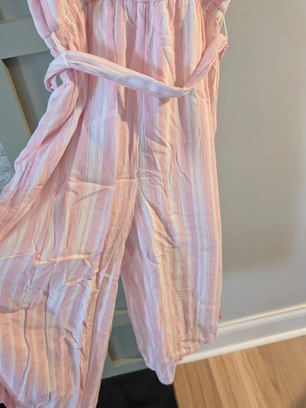 Justice Pink Striped Jumpsuit - Size 10